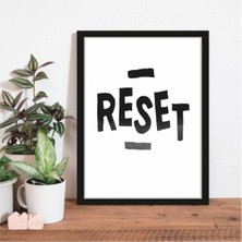 AR AJANS KANVAS TABLO Reset Temalı Siyah Çerçeve Görünümlü Mdf  Tablo