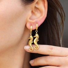 Necati Gün Deniz Atı Gold Gümüş Küpe