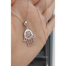 Özgür Takı 925 Ayar Gümüş Fatma Ana Eli Kolye