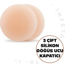 İnfeta 3 Çift Silikon Göğüs Ucu Kapatıcı Ten Rengi Meme Ucu Kapatıcı