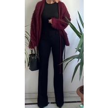 Lasorella Butik Kadın Siyah Özel Dikim Ispanyol Paça Pantolon