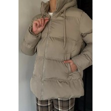 Gülseli Kadın Kapüşonlu Iç Astarlı Şişme Mont P-00019025