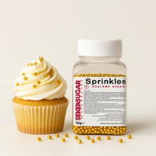 Pasta Süsleme Şekeri Boncuk Şeker 2 mm Altın 100 Gr.