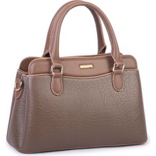 Nas Bag Şık  Kadın Midi El ve Omuz Çanrası Vizon Victoria