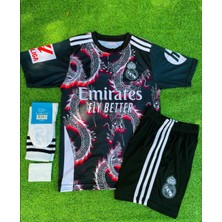 Special Arena Vini Jr. 2024/24 Sezonu Dragon Desenli Konsept Çocuk Forması 4'lü Set (Black-Red)