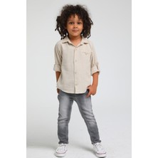 Jacklions Erkek Bebek 1-5 Yaş Dar Paça Denim Pantolon 23019 Füme