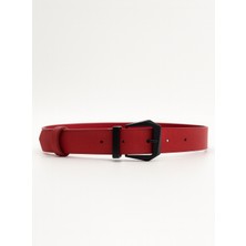 Uccello Kadın Dokulu Siyah Tokalı Deri Görünümlü Kemer