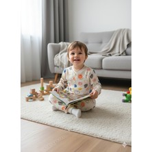 Şimo Butik Kız-Erkek Bebek- Çocuk Pijama Takımı %100 Pamuk Uzun Kollu Önü Çıtçıtlı Mevsimlik