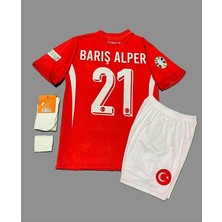 Special Arena Barış Alper Türkiye Milli Takımı Euro 2024 Deplasman Taraftar Çocuk Forması 4'lü Set
