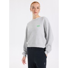 American Vintage Yuvarlak Yaka Gri Kadın Sweatshırt EVO03AH25SUCCH