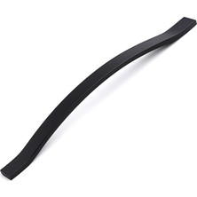 Badem10 Sümbül Düz Siyah 320 mm Metal Kulp Çekmece Kolu Kapak Kulpları Mobilya Kulpu Modern Mutfak Dolabı