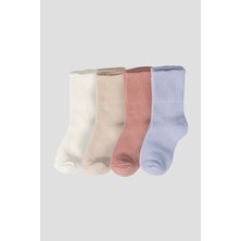 Defne Baby 4’lü Kız Bebek Pamuklu Pastel Çorap Seti
