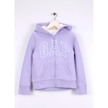 Gap Baskılı Kız Çocuk Mor Sweatshırt 790006001