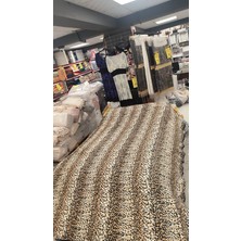 Aksu Safari Çift Kişilik Ultra Yumuşak Embos Vizon Battaniye (200X240)-LEOPAR Bej