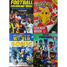 4 Adet Stickerli Boyama Kitabı (Pocemon/futbol/sonic/pijamaske) AD600811