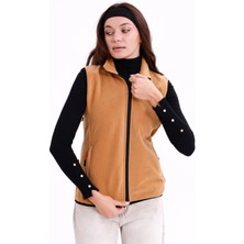 Monox Kadın Slim Fit Tam Fermuarlı Polar Yelek