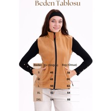 Monox Kadın Slim Fit Tam Fermuarlı Polar Yelek