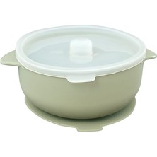 CKM Silikon Kapaklı Sızdırmaz Mama Kasesi Yeşil BPA Free 0-3 Yaş İçin Yuvarlak Tasarım