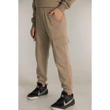 Mojo Bebek Mojo Unisex 9-14 Yaş Kargo Cep Detaylı Eşofman Altı 4038 Krem