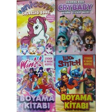 4 Adet Stickerli Boyama Kitabı (Unicorns/crybaby/winx/stitch) AD30129
