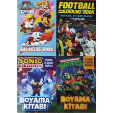 4 Adet Stickerli Boyama Kitabı (Futbol/paw Patrol/sonic-B/ninja Kaplumbağalar) AD161606