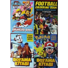 4 Adet Stickerli Boyama Kitabı (Futbol/paw Patrol/buz Devri/pocemon) AD161601