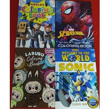 4 Adet Stickerli Boyama Kitabı (Roblox'/örümcek Ad./sonic'/labubu Figürlü)