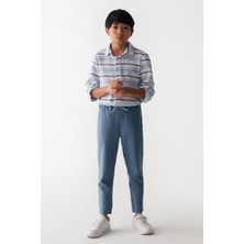 Nk Kids Erkek Çocuk Lastikli Bel %100 Pamuk Keten Pantolon 66324 Indigo