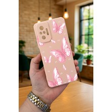 Vip Case Xiaomi Redmi Note 1o Pro Pembe Kelebek Desenli Silikon Darbe Emici Klasik Korumalı Rubber Kılıf