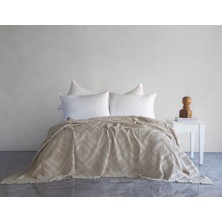 Dantela Carro Waffle Yatak Örtüsü - Bej