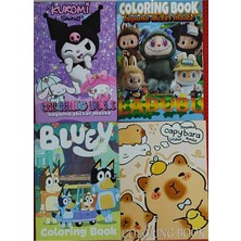 4 Adet Stickerli Boyama Kitabı (Kuromim/labubu/bluey/capybara) AD555024