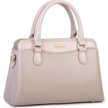 Nas Bag Şık  Kadın Midi El ve Omuz Çanrası Kum  Victoria