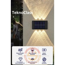 Canderel 1 Adet Modern 6 Ledli Solar Çift Taraflı Aplik Güneş Enerjili Duvar Aydınlatma Lambası