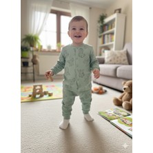 Şimo Butik Kız-Erkek Bebek- Çocuk Pijama Takımı %100 Pamuk Uzun Kollu Önü Çıtçıtlı Mevsimlik