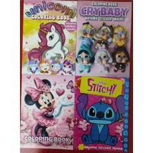 4 Adet Stickerli Boyama Kitabı (Unicorns/crybaby/stitch/minnie) AD663310