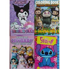 4 Adet Stickerli Boyama Kitabı (Kuromim/labubu/stitch/crybaby) AD555020