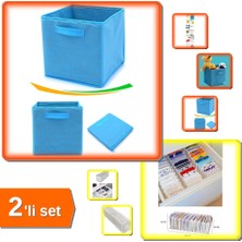 Hereveoyuncak Mavi Dolap Içi Kutu + Akordiyon 11 Gözlü Organizer - Pratik Saklama Seti - G4P7X2