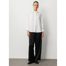 Mizalle Klasik Yaka Düz Ekru Kadın Tunik M1MZ1030210162