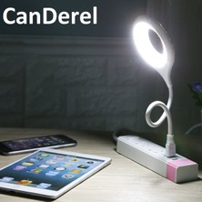 Canderel USB LED Notebook Bilgisayar Kitap Okuma Masa Lambası Esnek Aydınlatma 30 cm