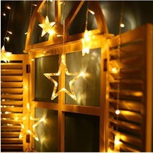 Canderel 2x2 Metre Yıldız Ip Perde Saçak Ip LED Günışığı Dekoratif Yılbaşı Süs Dekor