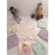 Şimo Butik Kız Çocuk Pamuklu Iç Çamaşırı 3'lü Takım Ip Askılı Atlet Boxer