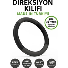 Trobus Toyota Camry 2007-2011 Geçmeli Direksiyon Kılıfı Delikli Siyah Füme Deri