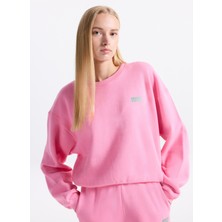 American Vintage Yuvarlak Yaka Pembe Kadın Sweatshırt IZU03AH25ROSEVI