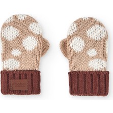 Boboli Bej Renkli Erkek Bebek Eldiven 0-3 Ay İçin Puantiye Desenli Yumuşak ve Esnek