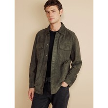 Brooks Brothers Standart Klasik Yaka Haki Erkek Gömlek BBFW25MLS001