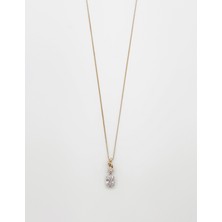 Mavika Jewellery 18K Rose Gold Plated Trapez White Kolye