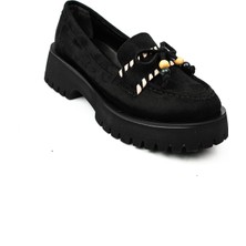 Massima 620 Siyah Süet Deri Günlük Kadın Ayakkabı