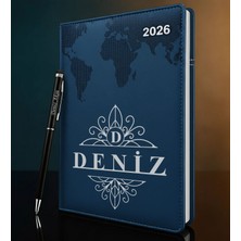 Bk Gift Kişiye Özel Isimli Termo Sert Kapak 2026 Lacivert Ajanda & Kalem -14, Öğretmenler Günü Hediyesi, Yeni Iş Hediyesi