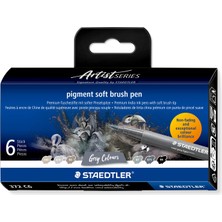 Staedtler - Wiz Design / 372 C6 Staedtler Pigment Arts Kalem Gri Renkler 6'lı
