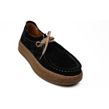 Massima 009 Siyah Süet Deri Günlük Kadın Ayakkabı